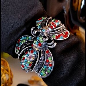 Multi Color Crystal Wasp Bug Hinge / Clamper Bracelet